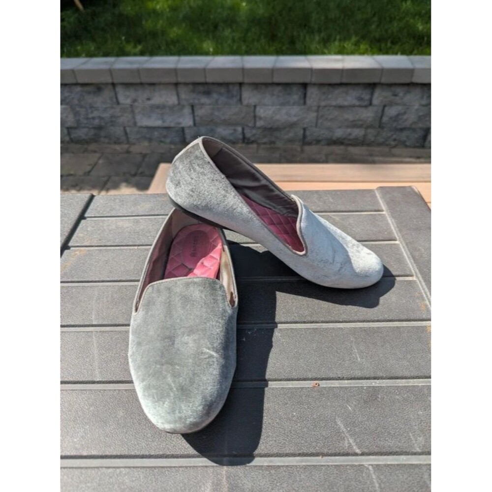 Birdies Gray Velvet The Starling Slip On Loafers Sz. 8.5